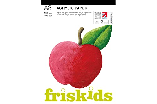 Friskids ids Acrylblock, 190 g/m², 10 Blatt, A3, Weiß von Friskids