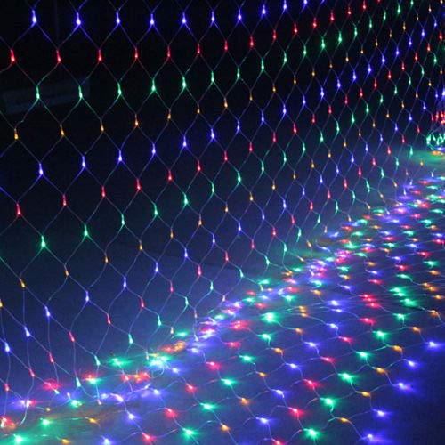 Froadp 3x2m LED Lichternetz Außen Weihnachten Lichterketten Vorhang mit EU Stecker Weihnachtsdeko Lampenkette mit 8 Leuchtmodi & Speicherfunktion Stimmung Lichter IP44 für Hochzeit Party (Bunt) von Froadp