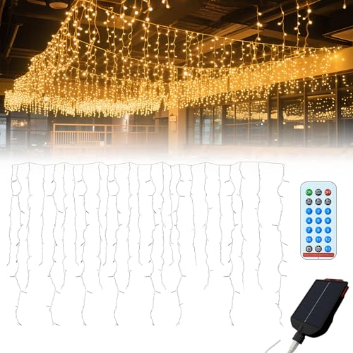 Froadp Solar Lichterkette Weihnachtsbeleuchtung für Außen & Innen Wetterfest LED Solarlichterkette Weihnachtsdeko mit 8 Beleuchtungsmodi, Speicherfunktion und Fernbedienung (Warmweiß, 600 LEDs, 15m) Froadp Solar Lichterkette Weihnachtsbeleuchtung für Außen & Innen Wetterfest LED Solarlichterkette Weihnachtsdeko mit 8 Beleuchtungsmodi, Speicherfunktion und Fernbedienung (Warmweiß, 600 LEDs, 15m) von Froadp
