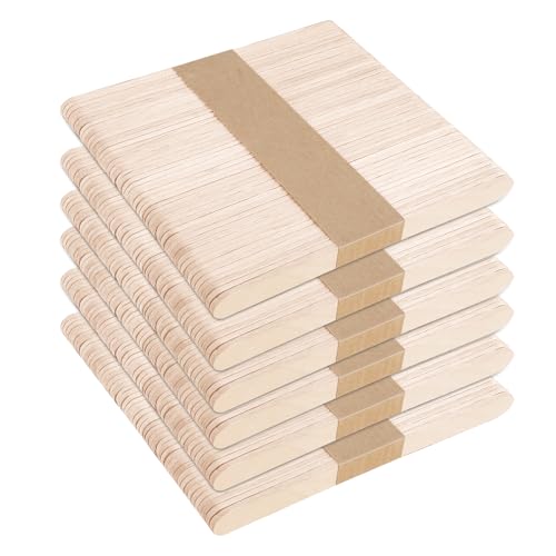 300 Stück Eisstiele Holz Holzstäbchen Zungenspatel Eisstäbchen Einweg Holzstiele Holzspachtel zum Basteln für DIY Handwerk 114 mm x 10 mm x 2 mm von Froasia