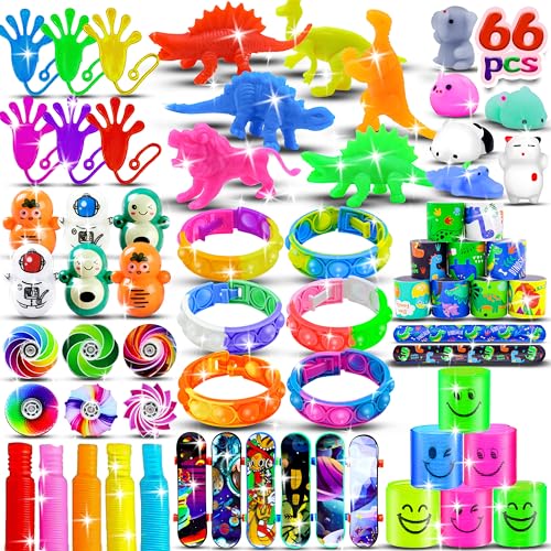 Frogetu 66 Stücke Kindergeburtstag Mitgebsel Set, Mitgebsel Kindergeburtstag Set, Popular Fidget, Partyspielzeuge, Goodie Bags Fillers für Geburtstagsgeschenke Spielzeug und Klassenpreise von Frogetu