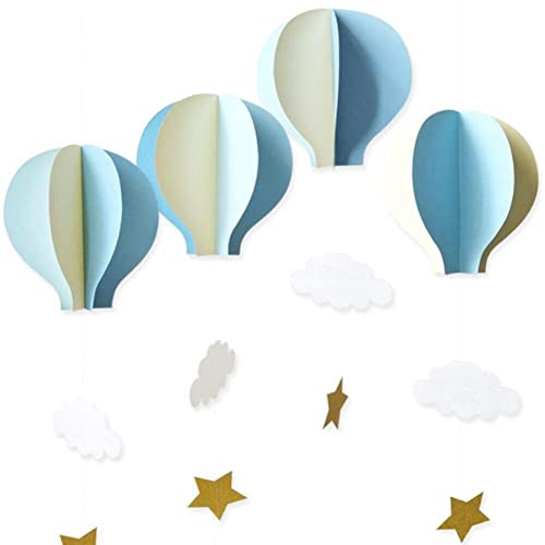 4 Stücke Papier Ornamente Papier Heißluftballon Wolke Hängende Dekorative Dekor Anhänger Für Baby Shower Geburtstagsfeier Hochzeit Deko von Froiny