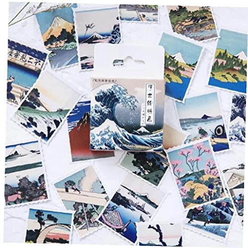 46 Stücke Japanische Landschaftswellen Mini Klebepapierdekorationstagebuch Scrapbooking Briefmarke Dichtung Diary Aufkleber Kawaii Schreibwaren von Froiny