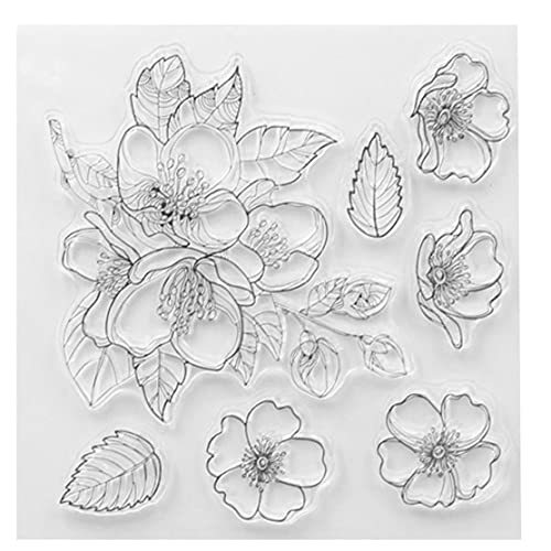 Froiny 1 Stück Flower Transparent Klare Stempel Silikon Stempelform Für Scrapbooking Photoalbum Dekoration von Froiny
