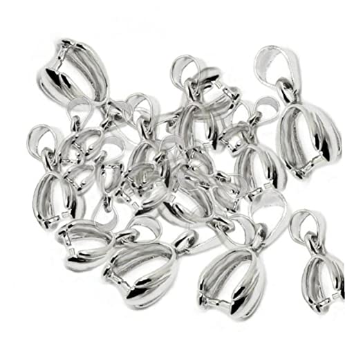 Froiny 30pcs/Lot 925 Sterling Silver Bail Clasps Connectors for Pendant Necklace Bail Clasp DIY Jewelry Making, M von Froiny