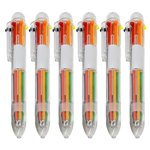 6 Stück 6-in-1 Einziehbarer Kugelschreiber Shuttle Pen Mehrfarbiger Kugelschreiber Büro Schulbedarf Geschenk Für Schüler 6x 6-in-1 Mehrfarbiger Kugelschreiber 0 5 Mm Einziehbarer Kugelschreiber von Frotox