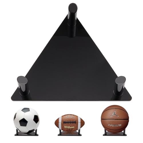 Ball-Präsentationsständer mit Kartenständer, transparentes Acryl, schlanker Halter für verschiedene Größen, Basketball, Fußball, kleine Staffelei, Ständer für Sammelkartenhalter, 1 Packung von Frtrche