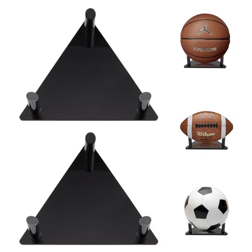 Ball-Präsentationsständer mit Kartenständer, transparentes Acryl, schlanker Halter für verschiedene Größen, Basketball, Fußball, kleiner Staffelei-Halter für Sammelkartenhalter, 2 Packungen Ball-Präsentationsständer mit Kartenständer, transparentes Acryl, schlanker Halter für verschiedene Größen, Basketball, Fußball, kleiner Staffelei-Halter für Sammelkartenhalter, 2 Packungen von Frtrche