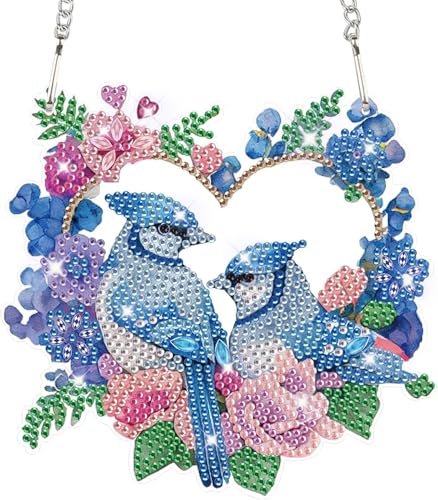 Frundoo Diamond Painting Anhänger Windspiel, Diamond Painting Türkranz, Geschenk Mädchen 5 6 7 8 9 10 11 12 Years DIY 5D Diamant Painting Windspiel mit Kette, für Fenster Wand und Eingang Decor von Frundoo