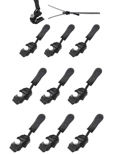 Reißverschluss Schieber, Frundoo Kunststoffe Universell Abnehmbares Ersatz Reisverschluss-reparaturset, Reißverschluss Reparieren, Reisverschluss Fix Kit für Jacke/Mantel/Rucksack (9pcs) von Frundoo