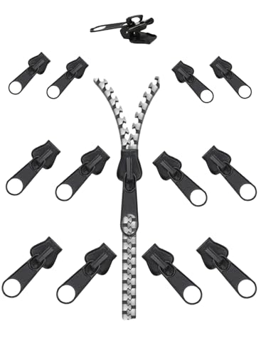 Reißverschluss-reparaturset, Frundoo 12 Stück Kunststoffe Reißverschluss Reparieren, Abnehmbare Zipper Repair Kit, Reißverschluss Schieber Ersetzen für Kleidung, Rucksack, Gepäck, Schlafsack von Frundoo