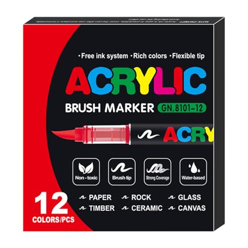 Feine Pinselspitzenmarker, Flüssige Marker, Permanent Sketch Marker, Multifunktionale Kunstmarker, Direkte Flüssige Weiche Spitze Marker, Wasserfeste Skizziermarker für von Fruusv