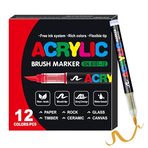 Flüssiger weicher Marker, Zeichnen Skizzieren Marker, Multifunktionale Kunstmarker, Permanent Zeichnen, Multifunktionale Permanent Zeichnen Marker, Wasserdichte Feine und Pinselspitze Marker für von Fruusv