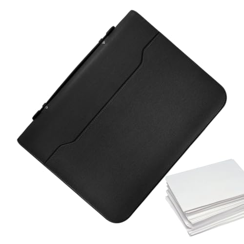 Folio Dokumenten-Organizer, A4 Quittungshalter, PU-Leder-Ordner, Reißverschluss-Aktenordner, multifunktionaler Blockhalter, Rechtsblock-Organizer, Business-Organizer, Arbeitsbinder für Büro, Reisen von Fruusv