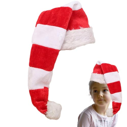 Fruusv Gestreifte Weihnachtsmütze, rote Mütze, gestreifte Weihnachtsmütze, klassische Weihnachtsmannmütze, weiche, festliche Weihnachtsmütze für Neujahrsheim Fruusv Gestreifte Weihnachtsmütze, rote Mütze, gestreifte Weihnachtsmütze, klassische Weihnachtsmannmütze, weiche, festliche Weihnachtsmütze für Neujahrsheim von Fruusv