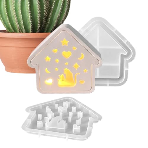 Fruusv Home Silikonschablone | Katzenhaus Kerzen Gießform | Deko Werkzeug Für Weihnachten Wohnzimmer Garten Kinderzimmer Halloween Tischdekoration Fruusv Home Silikonschablone | Katzenhaus Kerzen Gießform | Deko Werkzeug Für Weihnachten Wohnzimmer Garten Kinderzimmer Halloween Tischdekoration von Fruusv