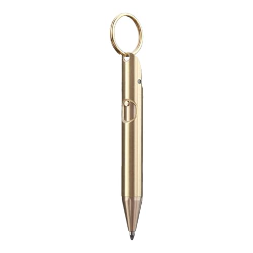 Fruusv Messing Click Pen, Tragbarer Signaturstift, Multifunktionaler Schreibstift, Taschen-Kugelschreiber, Schlüsselanhänger Stift für Business, Professioneller Kugelschreiber, Messing-Kugelschreiber von Fruusv
