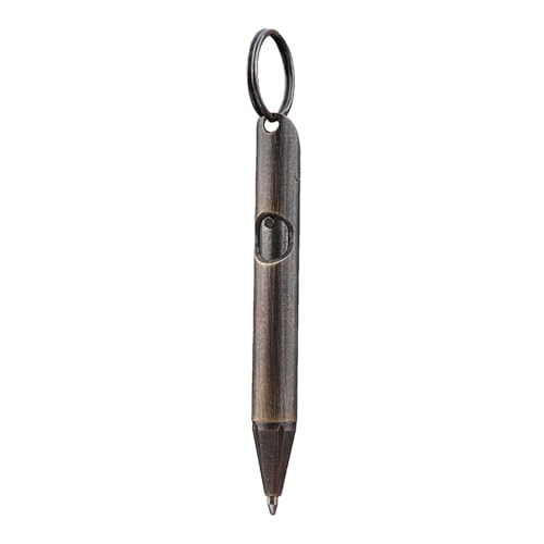Fruusv Messing Click Pen, Tragbarer Signaturstift, Multifunktionaler Schreibstift, Taschen-Kugelschreiber, Schlüsselanhänger Stift für Business, Professioneller Kugelschreiber, Messing-Kugelschreiber von Fruusv