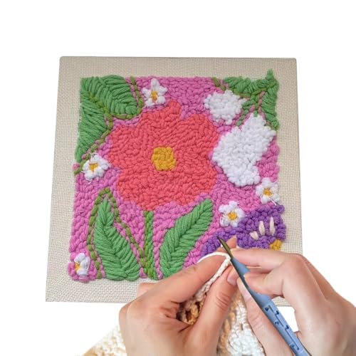Fruusv Stanznadel-Kit, ästhetisches Stanzstich, kreatives D-I Y-Stickerei-Handwerk, komplettes Garnkunst-Set, Anfänger & Profis, ideal für Zuhause, Studio, Werkstatt, 9,84 Zoll von Fruusv