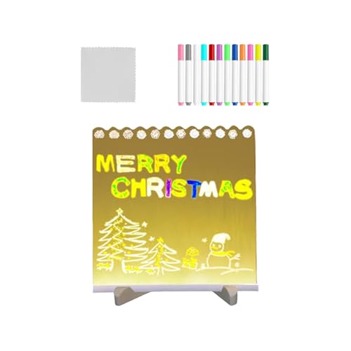 Leuchtendes Acryl-Nachrichtenbrett, LED-Desktop-Memo-Zeichenbrett, multifunktional, trocken abwischbar, für Schule, Café, Zuhause, exquisite LED-Anzeige, Acryl-LED-beleuchtete Nachrichtentafel von Fruusv