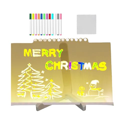 Leuchtendes Acryl-Nachrichtenbrett, LED-Desktop-Memo-Zeichenbrett, multifunktional, trocken abwischbar, für Schule, Café, Zuhause, exquisite LED-Anzeige, Acryl-LED-beleuchtete Nachrichtentafel von Fruusv