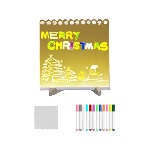 Leuchtendes Acryl-Nachrichtenbrett, LED-Desktop-Memo-Zeichenbrett, multifunktional, trocken abwischbar, für Schule, Café, Zuhause, exquisite LED-Anzeige, Acryl-LED-beleuchtete Nachrichtentafel von Fruusv