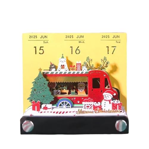 Tischkalender 2025 | Abreißkalender | Notizblock Kalender | Weihnachten Schreibtischskulptur | Schreibtischkalender Skulptur Notizblock Schreibtisch Post Notizen für Kollegen, Freund, Weihnachten von Fruusv