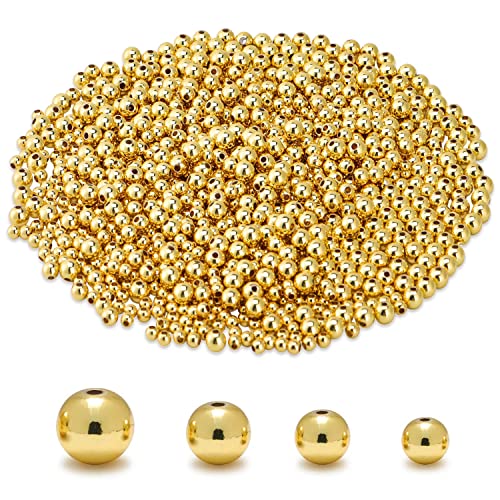 CNONE Abstandshalter mit 18 Karat Gold gefüllt, für Schmuckarmbänder, runde Armbandperlen, kleine Kugeln, goldgefüllte Perlen für Armband, Halskette, Schmuck, Großpackung, handgefertigt, 310 Stück (6 CNONE Abstandshalter mit 18 Karat Gold gefüllt, für Schmuckarmbänder, runde Armbandperlen, kleine Kugeln, goldgefüllte Perlen für Armband, Halskette, Schmuck, Großpackung, handgefertigt, 310 Stück (6 von Fryokrbo
