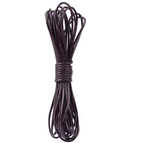 Lederband Kette [2mm] 5m – Lederband für Ketten mit Verschluss, Schmuckband, Basteln mit Lederkordel von Frypay