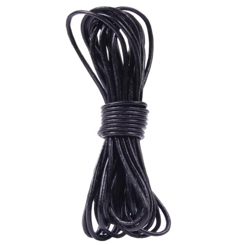 5M x 2mm Lederschnur Lederband aus echt Leder, Klassik Vintage Band Faden für Armband Ketten Schmuck DIY Handwerk - Schwarz, Natur Echtlederband 5M x 2mm Lederschnur Lederband aus echt Leder, Klassik Vintage Band Faden für Armband Ketten Schmuck DIY Handwerk - Schwarz, Natur Echtlederband von Frypay