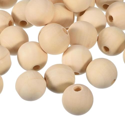 80 Stück 20mm Holzperlen Runde Natürliche Lose Spacer Perlen für DIY Schmuck Herstellung 80 Stück 20mm Holzperlen Runde Natürliche Lose Spacer Perlen für DIY Schmuck Herstellung von Frypay