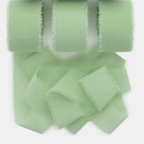 Schleifenband Eukalyptus Grün 4cm x 15m Geschenkband Hochzeit Chiffonband Stoffband Schleifenband Eukalyptus Grün 4cm x 15m Geschenkband Hochzeit Chiffonband Stoffband von Frypay