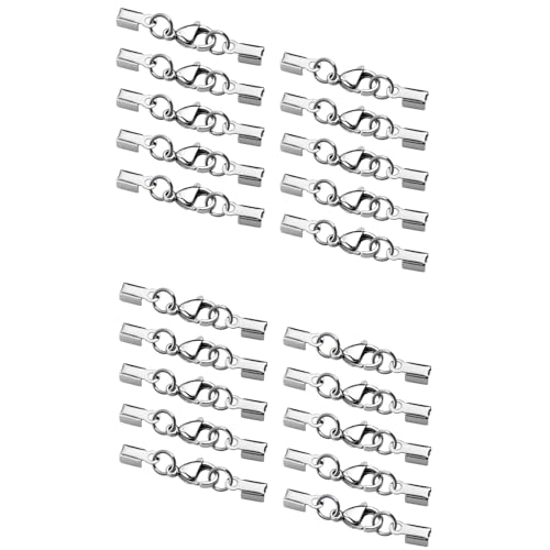 20 Stück Verschluss für Armbänder, Silber Lederband Kette Karabiner für DIY Halskette Clipverschluss Schmuckherstellung Edelstahl Kettenverschluss Armbänder Schmuck Verschlüsse 20 Stück Verschluss für Armbänder, Silber Lederband Kette Karabiner für DIY Halskette Clipverschluss Schmuckherstellung Edelstahl Kettenverschluss Armbänder Schmuck Verschlüsse von Frypay