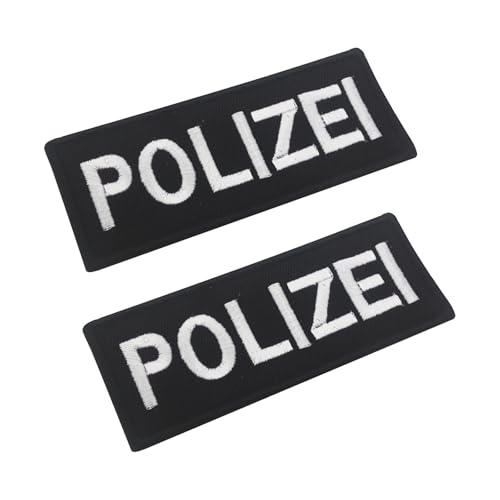 Fsahiuf 2Pcs Polizei Patch Aufnäher, Schwarz mit Weißer Schrift, Bundespolizei Patch,15.2 * 5cm Fsahiuf 2Pcs Polizei Patch Aufnäher, Schwarz mit Weißer Schrift, Bundespolizei Patch,15.2 * 5cm von Fsahiuf
