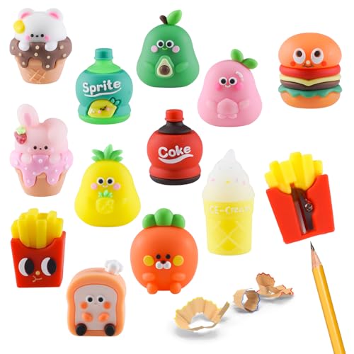 Niedlicher Bleistiftspitzer für Kinder, Cartoon-Formen, Großpackung für Schule, Büro, Zuhause, 12 Stück Niedlicher Bleistiftspitzer für Kinder, Cartoon-Formen, Großpackung für Schule, Büro, Zuhause, 12 Stück von Fsnjcz