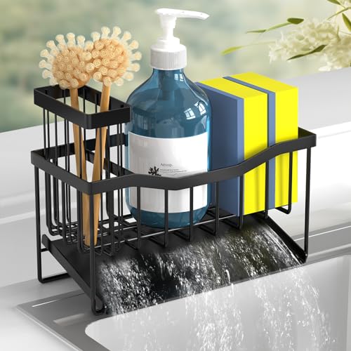 Fssvcd Maifan Spülbecken-Caddy Schwammhalter für die Küche mit Bürstenhalter und Edelstahl-Tablett, rostfrei, Küchenspüle-Organizer für Schwamm, Seifenspender, Aufbewahrungszubehör Fssvcd Maifan Spülbecken-Caddy Schwammhalter für die Küche mit Bürstenhalter und Edelstahl-Tablett, rostfrei, Küchenspüle-Organizer für Schwamm, Seifenspender, Aufbewahrungszubehör von Fssvcd