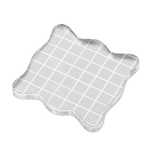 Transparente klare Stempel Acrylblockauflage mit Rasterlinien für das Scrapbooking Farbstempelverfahren Wichtige Werkzeuge(7.5 x 7.5cm) von FTVOGUE