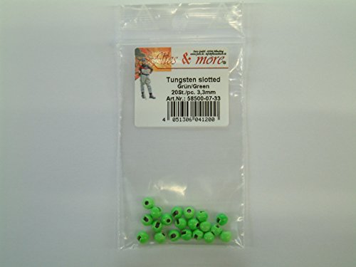 Tungsten Perlen - 3,3 mm - slottet - geschlitzt (teilgeschlitzt) - Grün - Inhalt 20 Stück von FuM