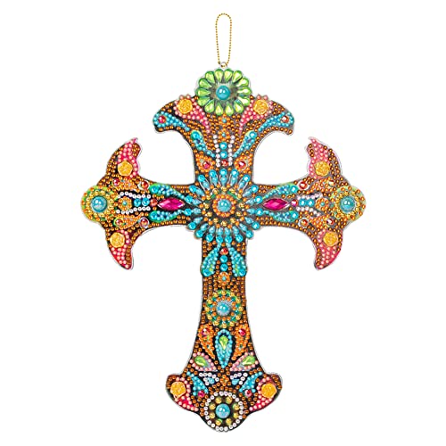 FuMeiJiaJiaJu DIY Diamond Painting Kreuz Anhänger Acryl Diamant Malerei Mosaik Kit Strass HÄNGEN Wand Deko Geschenke Einseitige Bohrer (01) von FuMeiJiaJiaJu