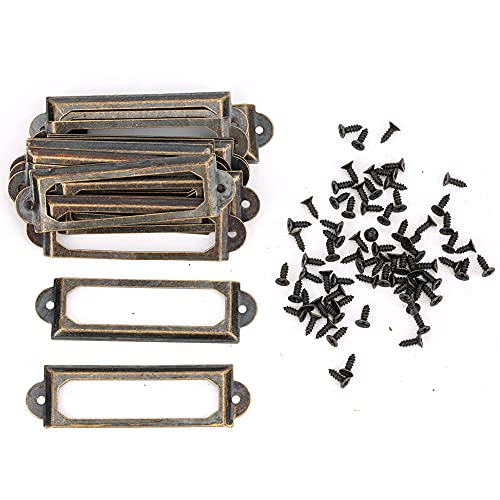 20 PCs Antique Style -Schubladenbezeichnungen mit Schrauben für Schmuckbox Foto Album Schrank Holz Organizer DIY Kartenhalter Tags Tags (Bronzefarbe) von Fuchooky