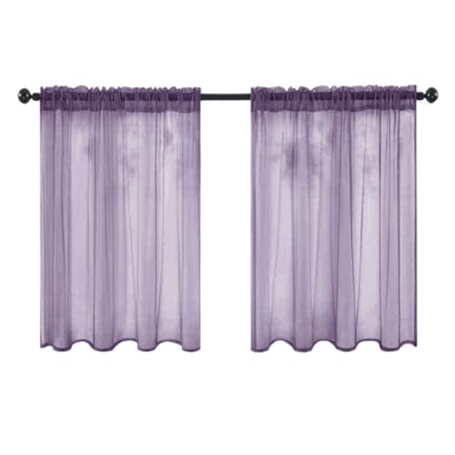 Fudaiki 2er-Set Transparente Vorhänge mit Kräuselband Oben für Schlafzimmer und Wohnzimmer – Lichtdurchlässige, einfarbige Voile-Vorhänge, Fensterdekorationen Dunkelviolett 76x92cm Fudaiki 2er-Set Transparente Vorhänge mit Kräuselband Oben für Schlafzimmer und Wohnzimmer – Lichtdurchlässige, einfarbige Voile-Vorhänge, Fensterdekorationen Dunkelviolett 76x92cm von Fudaiki