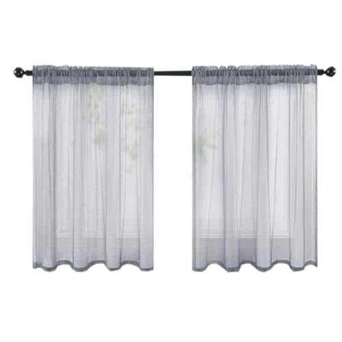 Fudaiki 2er-Set Transparente Vorhänge mit Kräuselband Oben für Schlafzimmer und Wohnzimmer – Lichtdurchlässige, einfarbige Voile-Vorhänge, Fensterdekorationen Grau 76x92cm Fudaiki 2er-Set Transparente Vorhänge mit Kräuselband Oben für Schlafzimmer und Wohnzimmer – Lichtdurchlässige, einfarbige Voile-Vorhänge, Fensterdekorationen Grau 76x92cm von Fudaiki