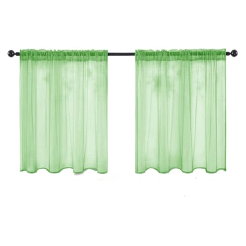 Fudaiki 2er-Set Transparente Vorhänge mit Kräuselband Oben für Schlafzimmer und Wohnzimmer – Lichtdurchlässige, einfarbige Voile-Vorhänge, Fensterdekorationen Grün 76x60cm Fudaiki 2er-Set Transparente Vorhänge mit Kräuselband Oben für Schlafzimmer und Wohnzimmer – Lichtdurchlässige, einfarbige Voile-Vorhänge, Fensterdekorationen Grün 76x60cm von Fudaiki