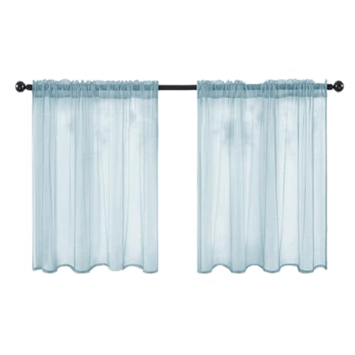 Fudaiki 2er-Set Transparente Vorhänge mit Kräuselband Oben für Schlafzimmer und Wohnzimmer – Lichtdurchlässige, einfarbige Voile-Vorhänge, Fensterdekorationen Himmelblau 132x46cm Fudaiki 2er-Set Transparente Vorhänge mit Kräuselband Oben für Schlafzimmer und Wohnzimmer – Lichtdurchlässige, einfarbige Voile-Vorhänge, Fensterdekorationen Himmelblau 132x46cm von Fudaiki