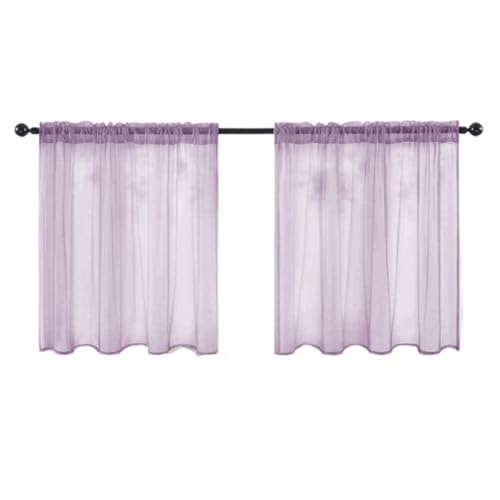 Fudaiki 2er-Set Transparente Vorhänge mit Kräuselband Oben für Schlafzimmer und Wohnzimmer – Lichtdurchlässige, einfarbige Voile-Vorhänge, Fensterdekorationen Lila 76x60cm Fudaiki 2er-Set Transparente Vorhänge mit Kräuselband Oben für Schlafzimmer und Wohnzimmer – Lichtdurchlässige, einfarbige Voile-Vorhänge, Fensterdekorationen Lila 76x60cm von Fudaiki