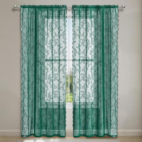 Fudaiki Transparente Spitze Vorhänge mit Kräuselband Oben für Schlafzimmer und Wohnzimmer 2 Stück Lichtdurchlässige, einfarbige Voile-Vorhänge, Fensterdekorationen Grün 150x300cm Fudaiki Transparente Spitze Vorhänge mit Kräuselband Oben für Schlafzimmer und Wohnzimmer 2 Stück Lichtdurchlässige, einfarbige Voile-Vorhänge, Fensterdekorationen Grün 150x300cm von Fudaiki