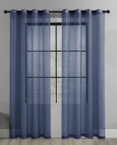 Fudaiki Transparente Vorhänge mit Kräuselband Oben für Schlafzimmer und Wohnzimmer 2 Stück Lichtdurchlässige, einfarbige Voile-Vorhänge, Fensterdekorationen Blau 132x160cm Fudaiki Transparente Vorhänge mit Kräuselband Oben für Schlafzimmer und Wohnzimmer 2 Stück Lichtdurchlässige, einfarbige Voile-Vorhänge, Fensterdekorationen Blau 132x160cm von Fudaiki