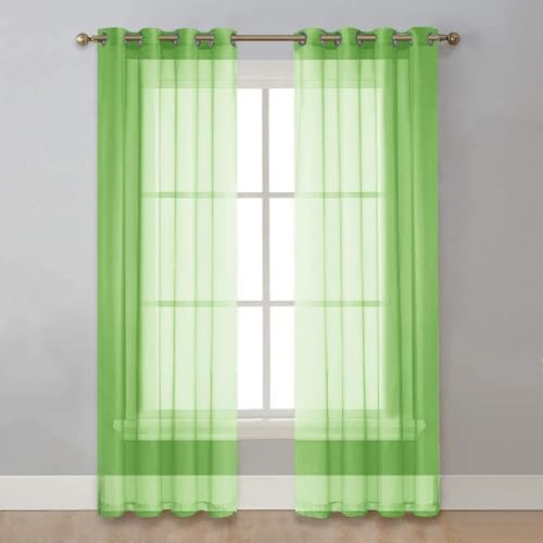 Fudaiki Transparente Vorhänge mit Kräuselband Oben für Schlafzimmer und Wohnzimmer 2 Stück Lichtdurchlässige, einfarbige Voile-Vorhänge, Fensterdekorationen Grün 132x210cm Fudaiki Transparente Vorhänge mit Kräuselband Oben für Schlafzimmer und Wohnzimmer 2 Stück Lichtdurchlässige, einfarbige Voile-Vorhänge, Fensterdekorationen Grün 132x210cm von Fudaiki