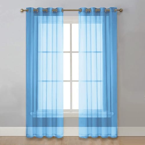 Fudaiki Transparente Vorhänge mit Kräuselband Oben für Schlafzimmer und Wohnzimmer 2 Stück Lichtdurchlässige, einfarbige Voile-Vorhänge, Fensterdekorationen Himmelblau 132x160cm Fudaiki Transparente Vorhänge mit Kräuselband Oben für Schlafzimmer und Wohnzimmer 2 Stück Lichtdurchlässige, einfarbige Voile-Vorhänge, Fensterdekorationen Himmelblau 132x160cm von Fudaiki