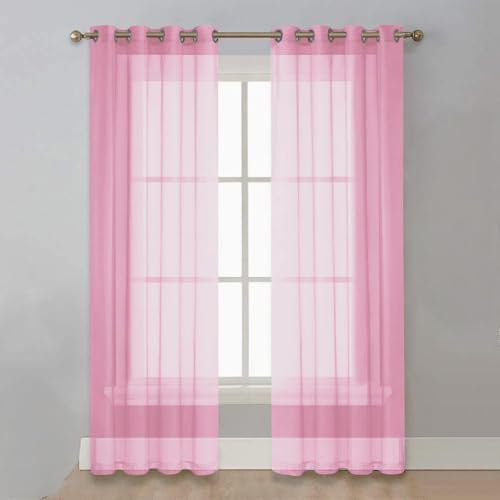 Fudaiki Transparente Vorhänge mit Kräuselband Oben für Schlafzimmer und Wohnzimmer 2 Stück Lichtdurchlässige, einfarbige Voile-Vorhänge, Fensterdekorationen Rosa 132x210cm Fudaiki Transparente Vorhänge mit Kräuselband Oben für Schlafzimmer und Wohnzimmer 2 Stück Lichtdurchlässige, einfarbige Voile-Vorhänge, Fensterdekorationen Rosa 132x210cm von Fudaiki